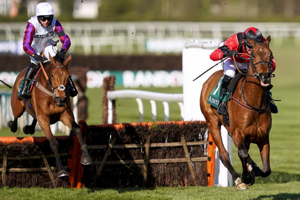 Ahoy Senor (right) on his way to victory at Aintree (Alan Crowhurst/PA)