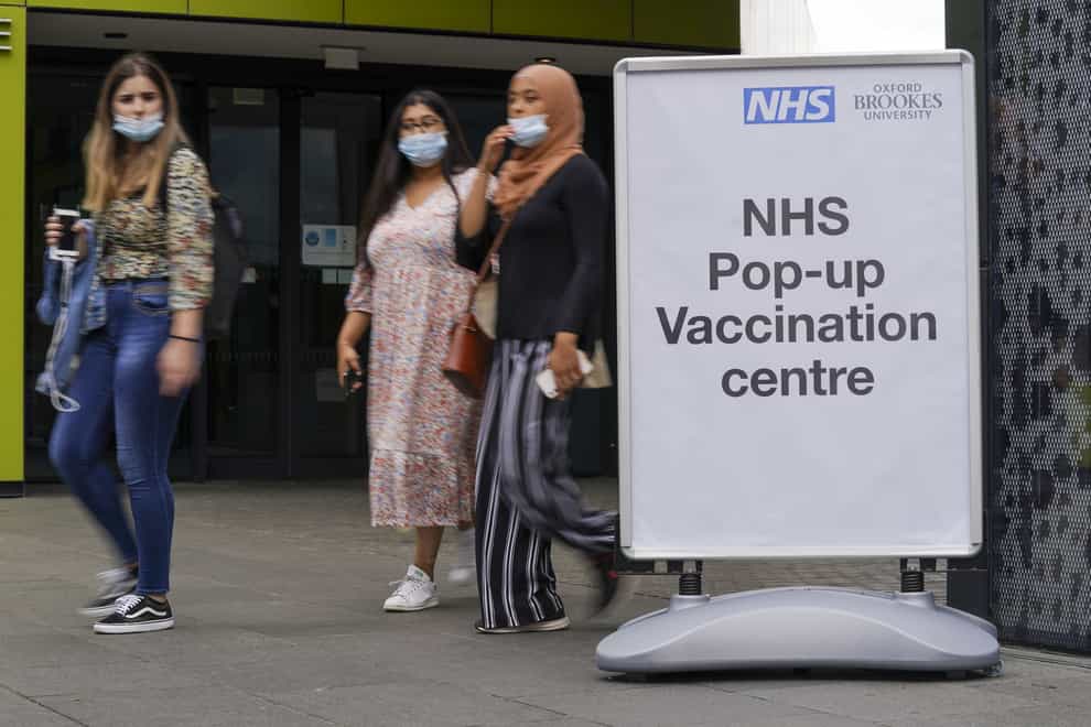 A pop-up Covid-19 vaccination clinic at Oxford Brookes University (Steve Parsons/PA)
