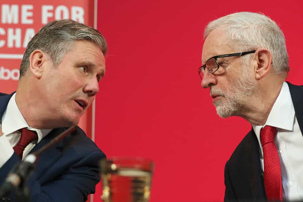 Sir Keir Starmer and Jeremy Corbyn (Jonathan Brady/PA)