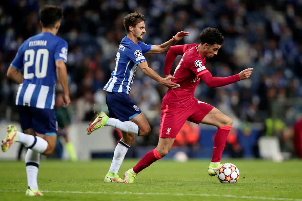 Liverpool midfielder Curtis Jones was the star of the show in a 5-1 win over Porto (Luis Vieira/AP)