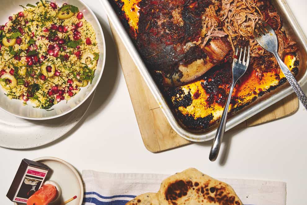 Lamb shoulder flatbreads from Poppy Cooks: The Food You Need by Poppy O’Toole (Louise Hagger/PA)