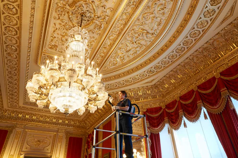 Windsor Castle staff prepare the semi-state rooms for opening to the public (Royal Collection Trust/Her Majesty Queen Elizabeth II 20121/PA)