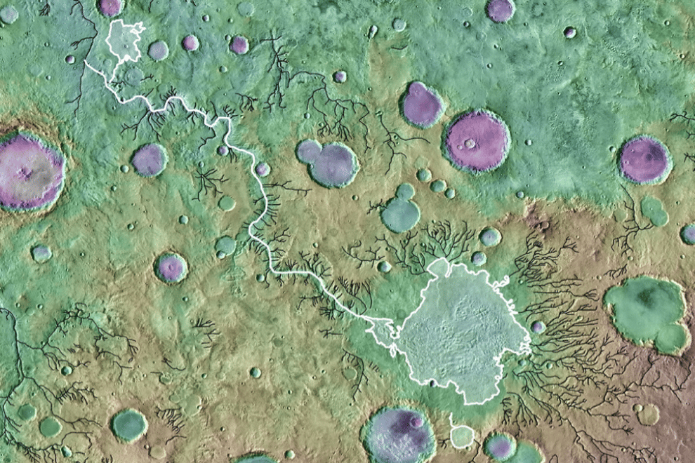 The Mars surface was shaped by furious floods from overflowing craters (ASA/GSFC/ JPL ASU)
