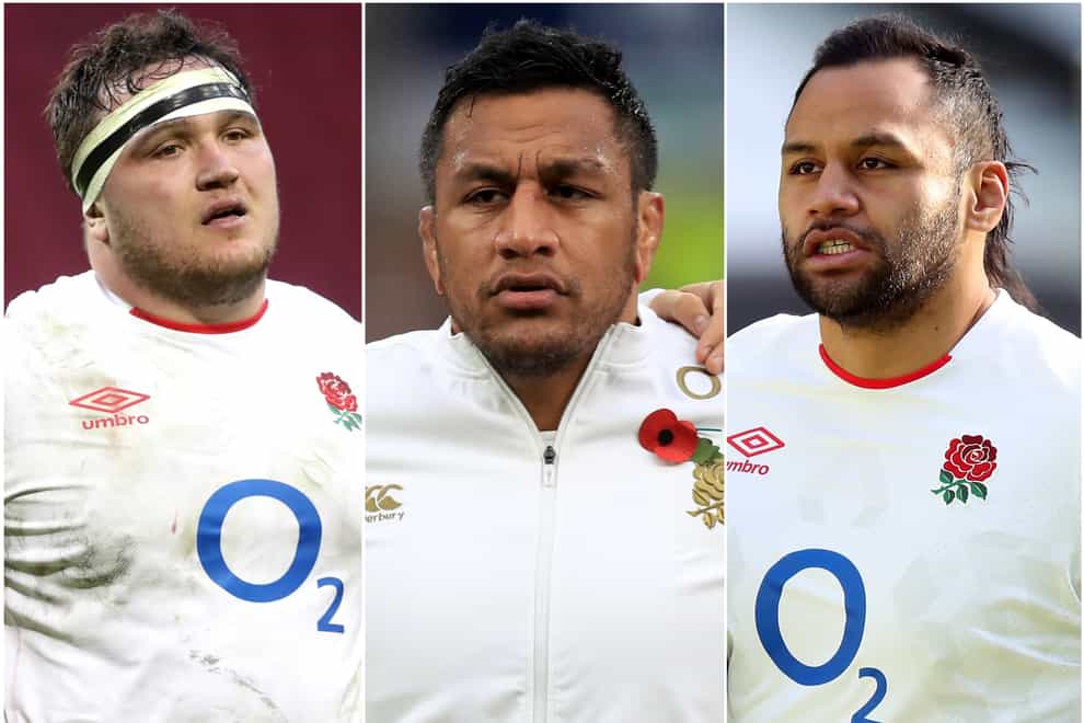 Saracens trio Jamie George, left, Mako Vunipola, centre, and Billy Vunipola, right, have been overlooked by England boss Eddie Jones (PA)