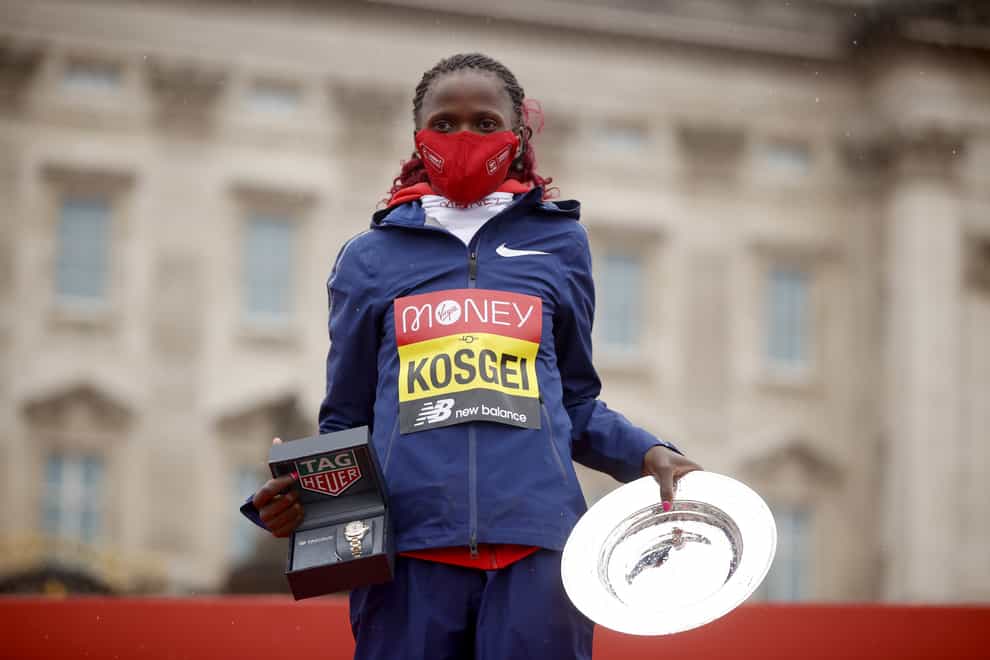 Brigid Kosgei is aiming for a third successive win at the Virgin Money London Marathon on Sunday (John Sibley/PA)