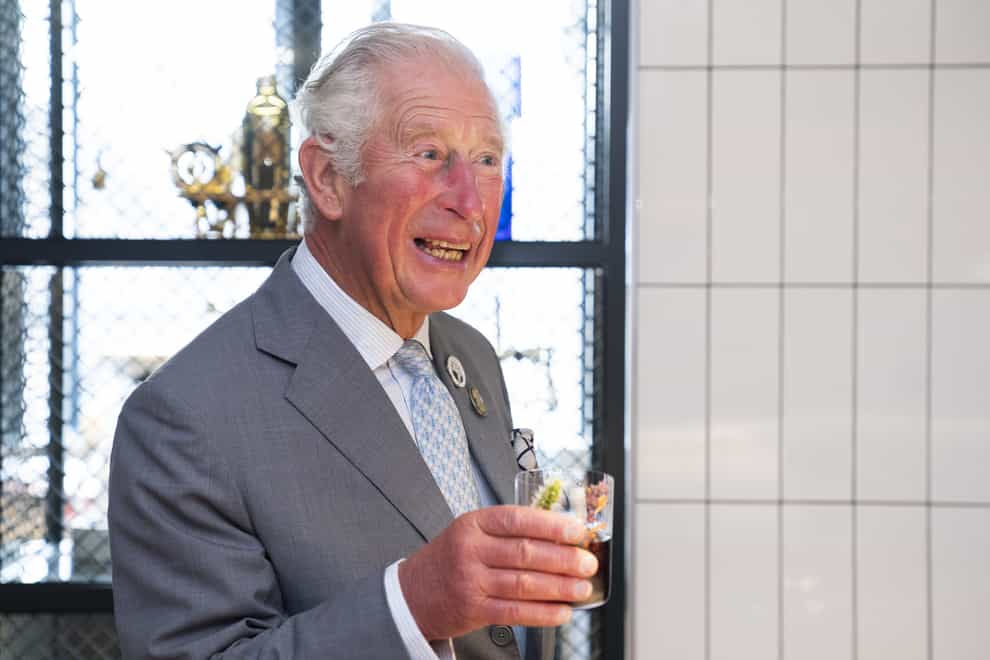 Charles was given a specially-designed cocktail on the visit (Jane Barlow/PA)
