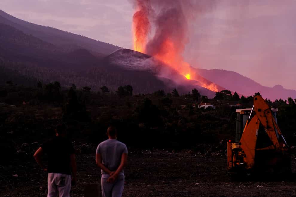 Lava flows from a volcano on the Canary island of La Palma, Spain (Daniel Roca/AP)