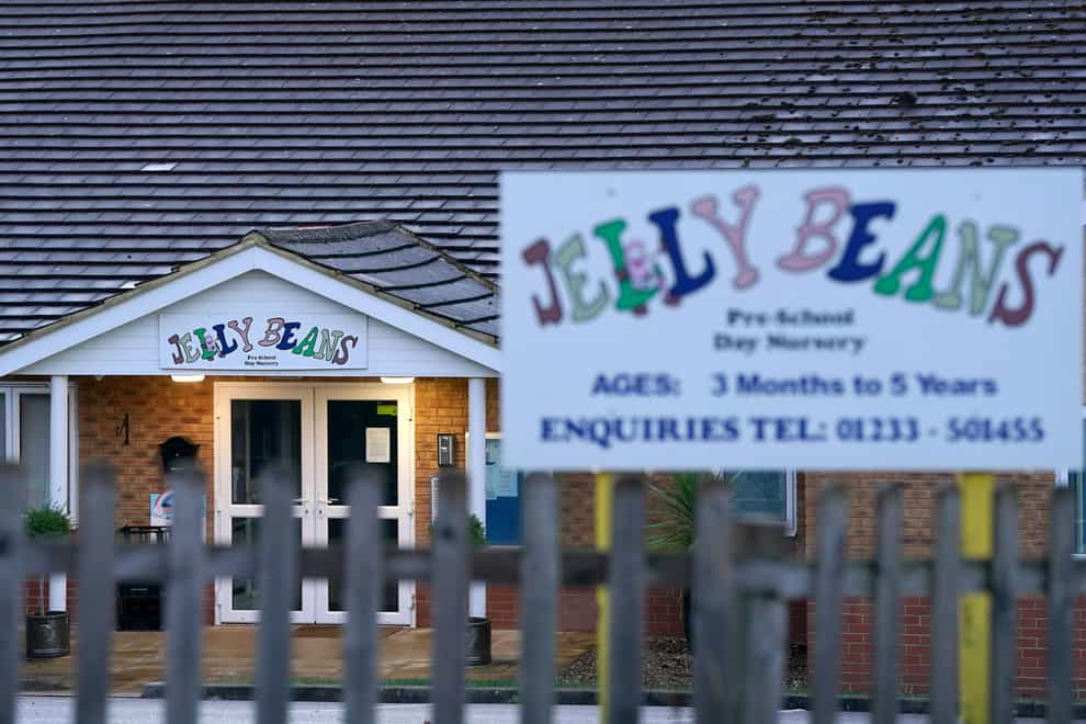 Jelly Beans Day Nursery in Ashford, Kent, which has been closed after a child died following a medical emergency (Gareth Fuller/PA)