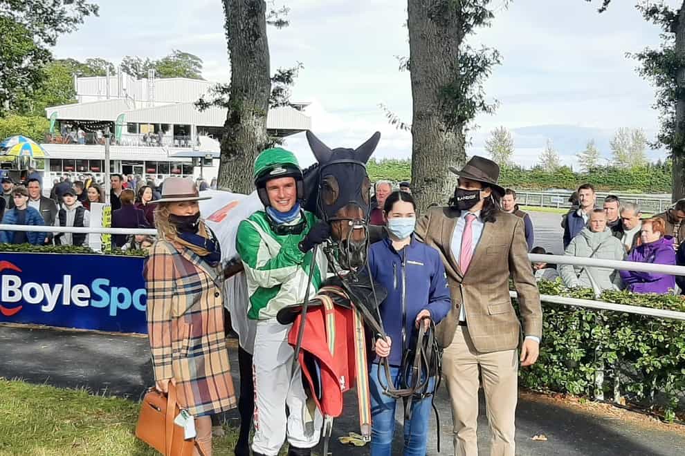 Royal Rendezvous with winning connections after his victory in the PWC Champion Chase at Gowran (PA)