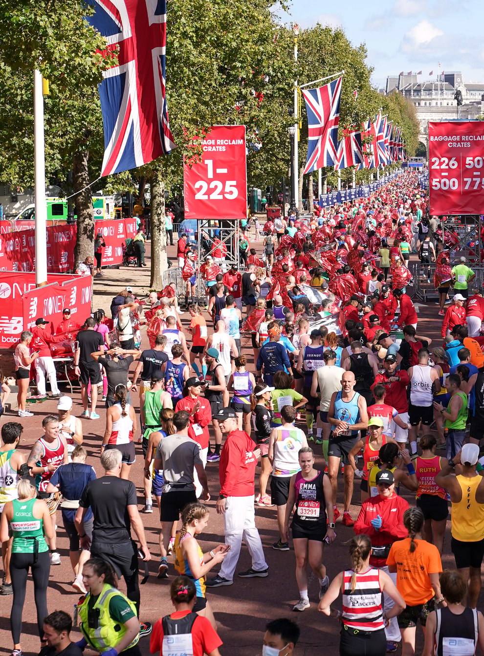 Runners after finishing the Virgin Money London Marathon (PA)