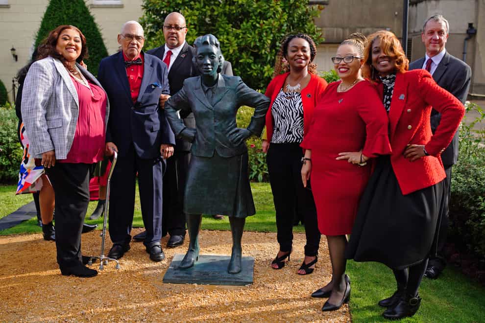 The family of Henrietta Lacks celebrate the unveiling of her statue at the University of Bristol (Ben Birchall/PA)