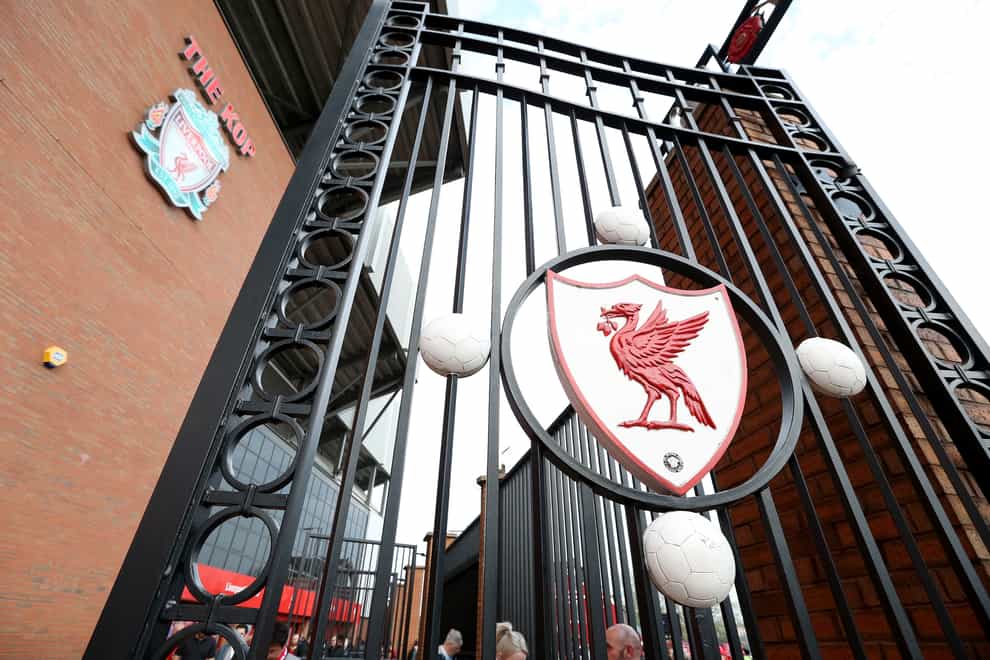 A view of the Paisley Gateway at the Kop end before the Barclays Premier League match at Anfield, Liverpool (PA)