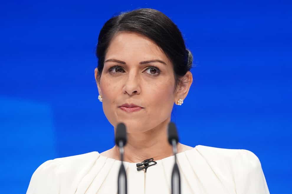 Home Secretary Priti Patel speaks at the Conservative Party Conference in Manchester (Stefan Rousseau/PA) Picture date: Tuesday October 5, 2021.