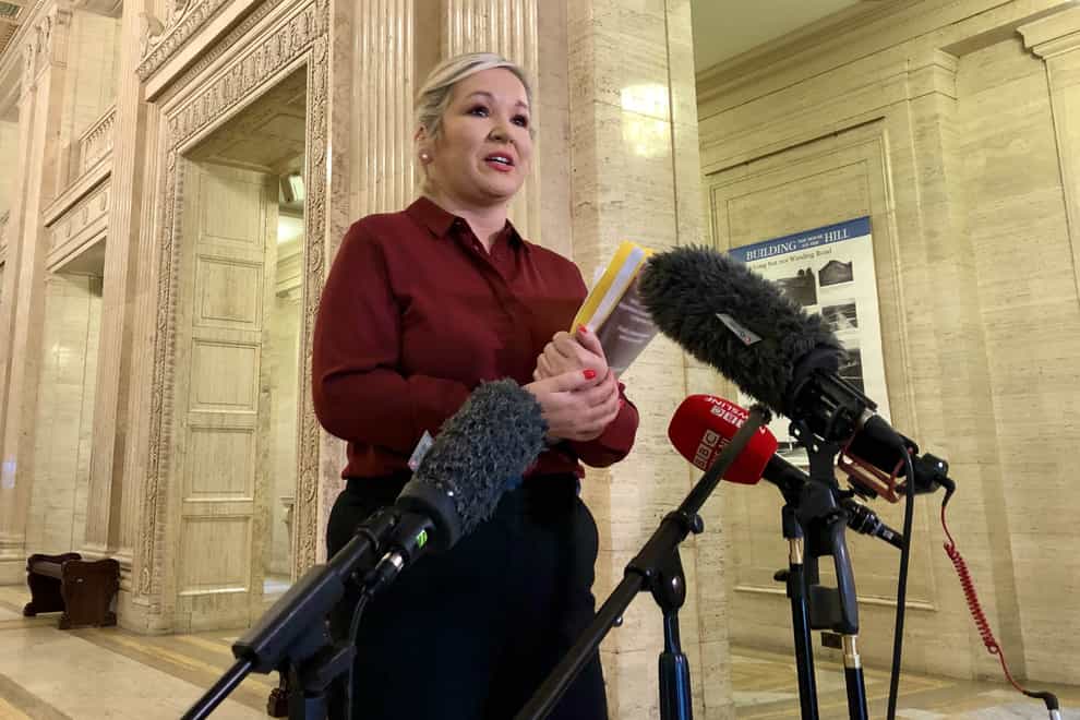 Deputy First Minister Michelle O’Neill, speaking at Parliament Buildings, Stormont, Belfast (David Young/PA)