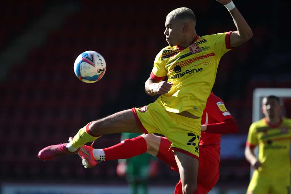 Tyreik Wright was playing for Walsall when he received the messages (Yui Mok/PA)