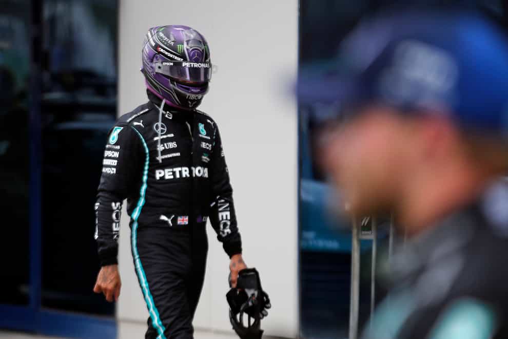 Lewis Hamilton was furious with his team’s strategy (Umit Bektas/AP)