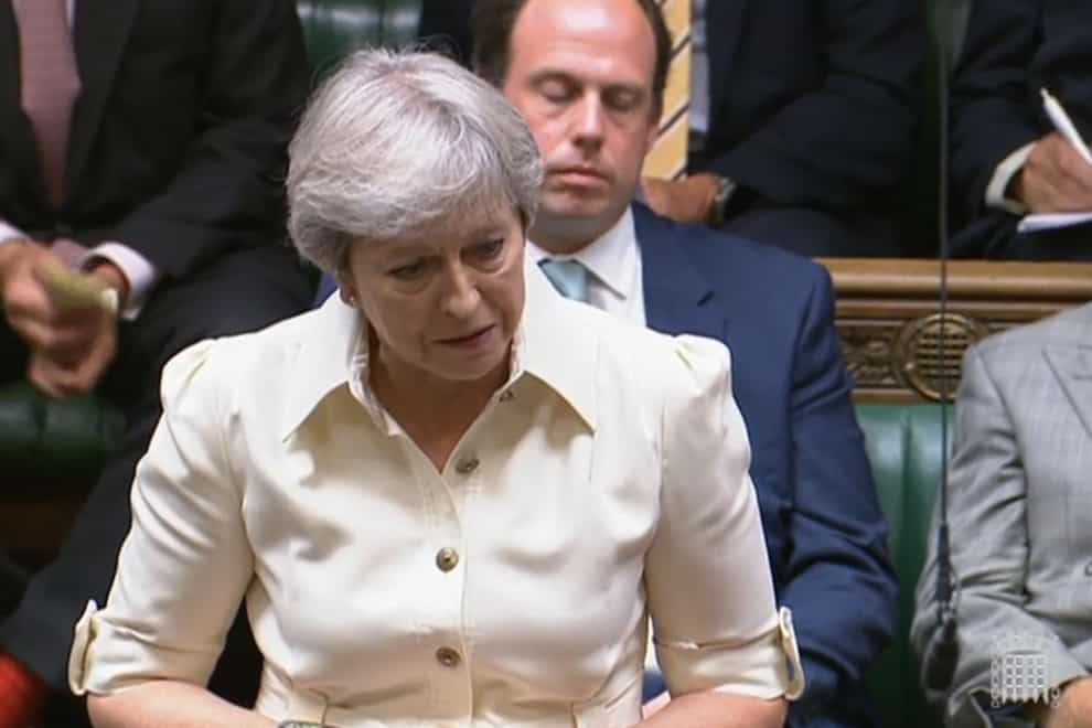 Theresa May says she is disappointed police are still holding misconduct proceedings in private (House of Commons/PA)