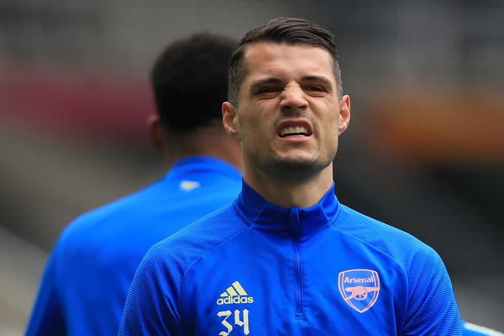 Arsenal will be without injured midfielder Granit Xhaka against Crystal Palace (Lindsey Parnaby/PA)