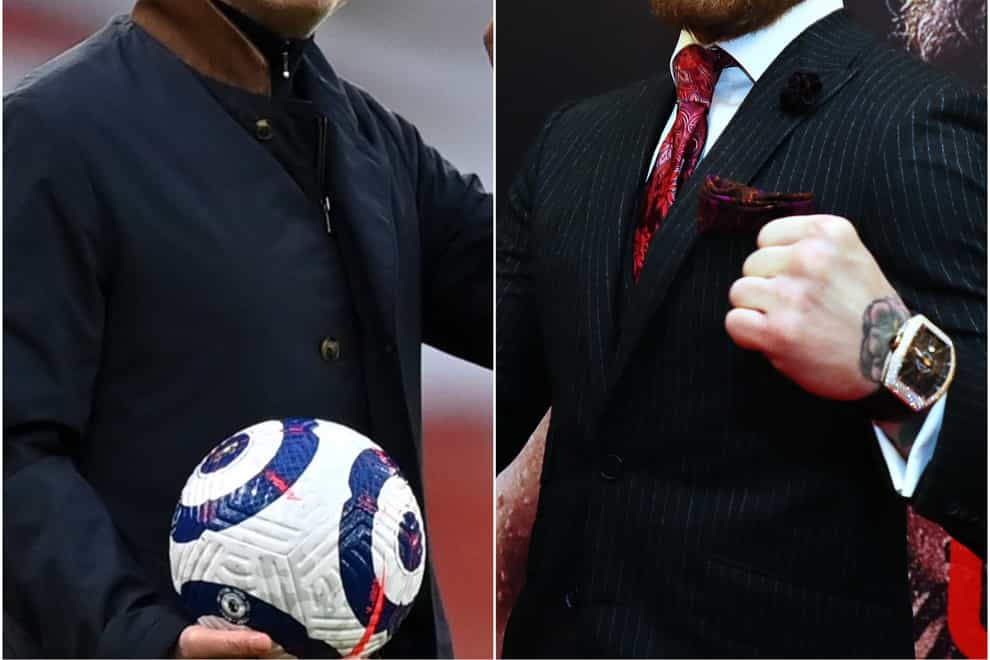 Jose Mourinho (left) and Conor McGregor (Dan Mullan/Brian Lawless/PA)