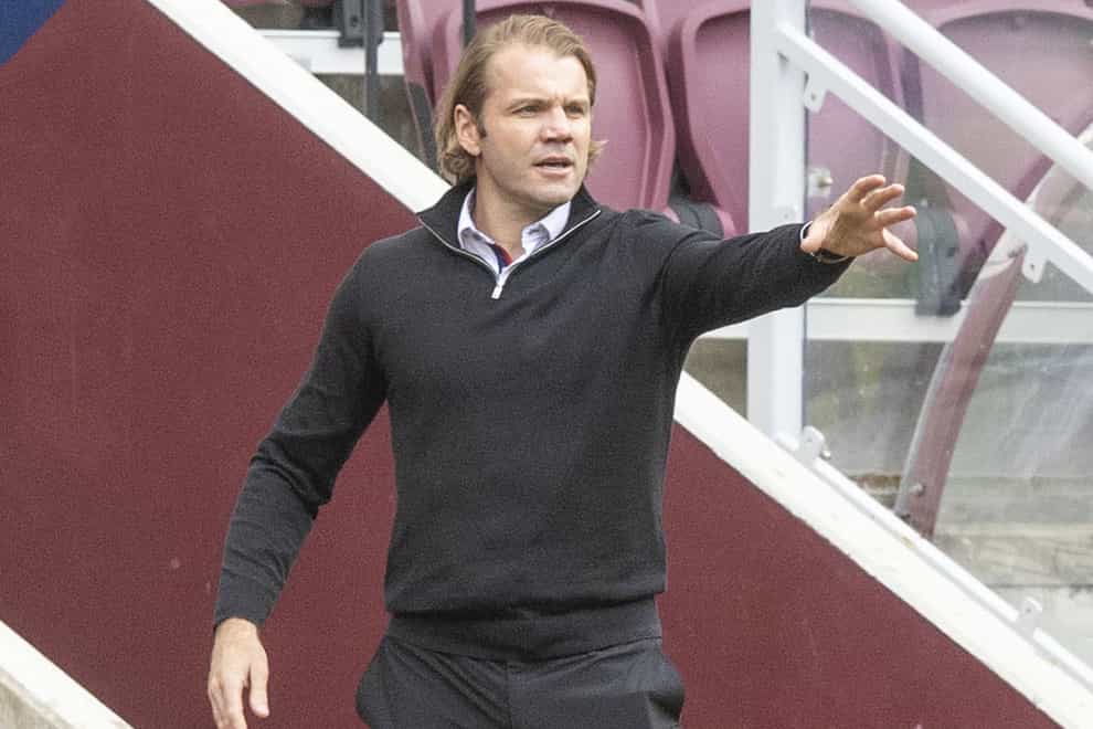 Robbie Neilson was sent off as Hearts drew (PA)