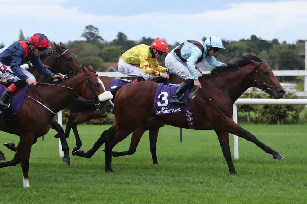 Glounthaune (right) wins the Richmond Homes Killavullen Stakes at Leopardstown (Niall Carson/PA)