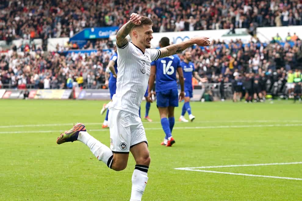 Jamie Paterson scored Swansea’s opening goal in their 3-0 victory over Cardiff (Nick Potts/PA)