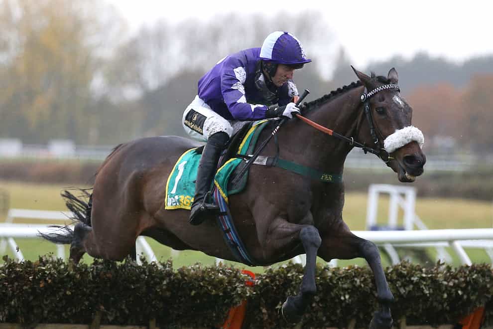Lady Buttons and Adam Nicol winning the bet365 Mares Hurdle at Wetherby (Nigel French/PA)