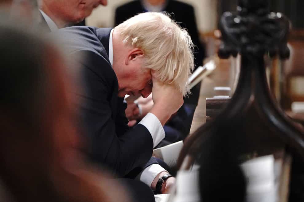 Prime Minister Boris Johnson at a service to honour Sir David Amess (Jonathan Brady/PAQ)