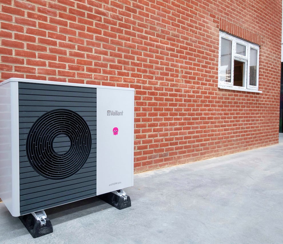 A heat pump at an installation test site for Octopus Energy (Octopus Energy/PA)