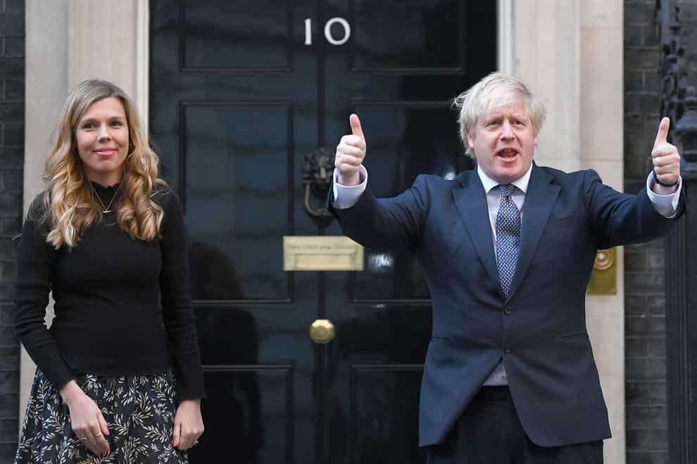 Carrie and Boris Johnson in Downing Street (Victoria Jones/PA)