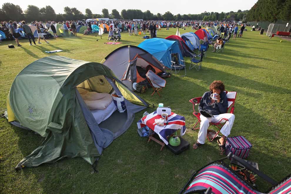 The queue in Wimbledon Park will return for 2022 (Philip Toscano/PA)