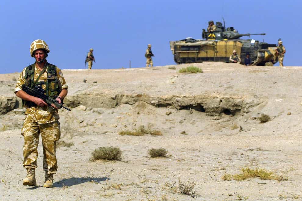 A patrol near Camp Dogwood, Iraq (Maurice McDonald/PA)