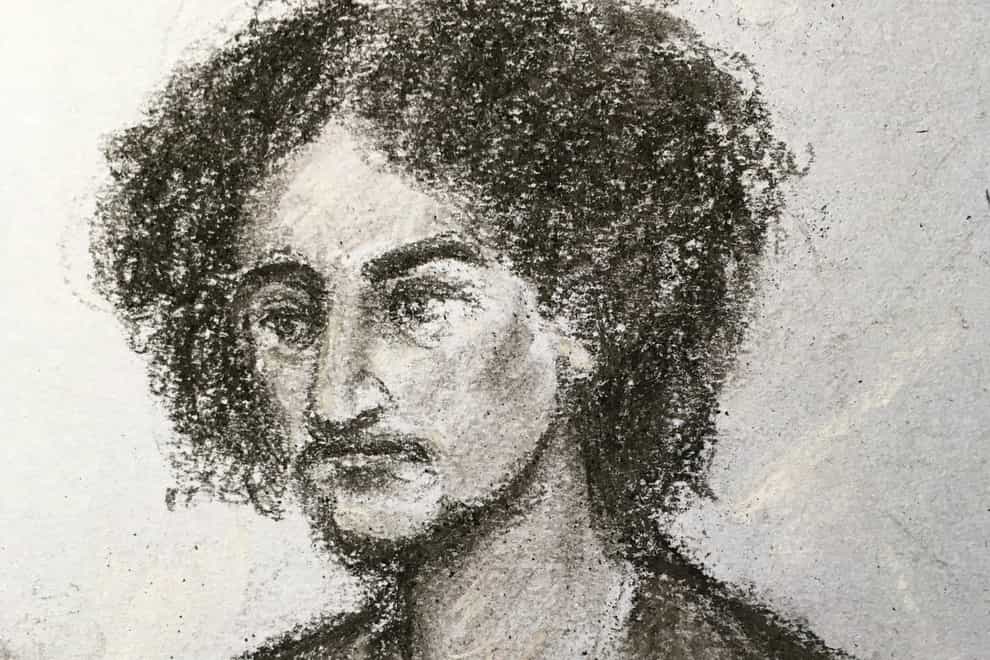 Court artist sketch of Danyal Hussein at the Old Bailey (Elizabeth Cook/PA)