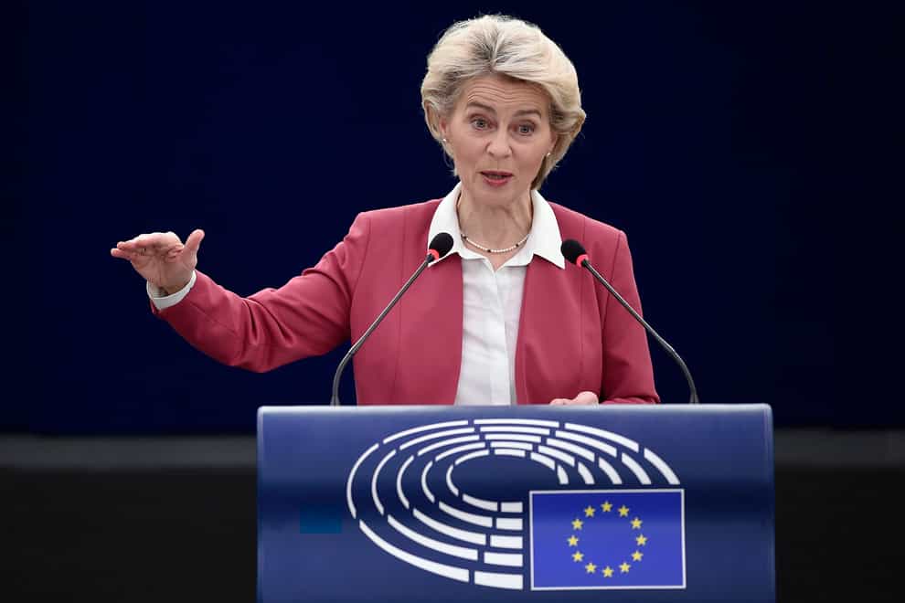 European Commission President Ursula von der Leyen says that Europe must become less reliant on natural gas (Frederick Florin, Pool via AP)