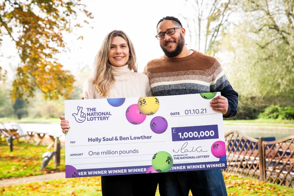 The couple bagged £1 million in the EuroMillions draw (James Robinson/Camelot)