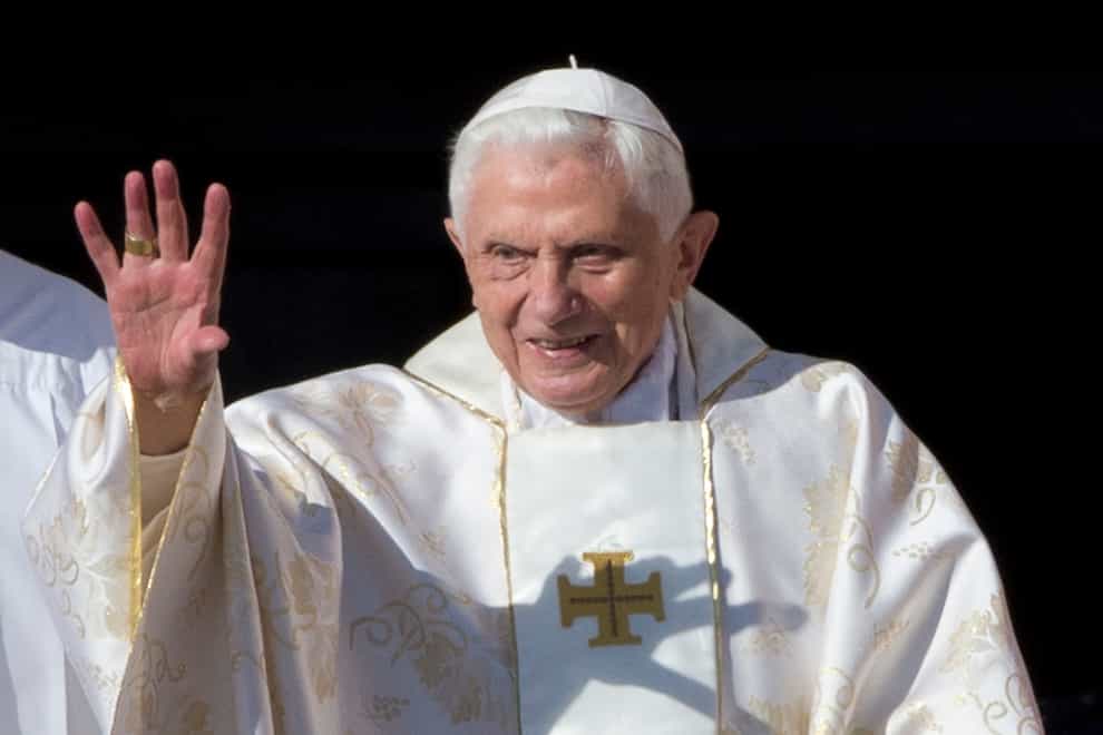 Retired Pope Benedict says he is looking forward to being reunited with an old friend in the afterlife ‘soon’ (AP Photo/Andrew Medichini)