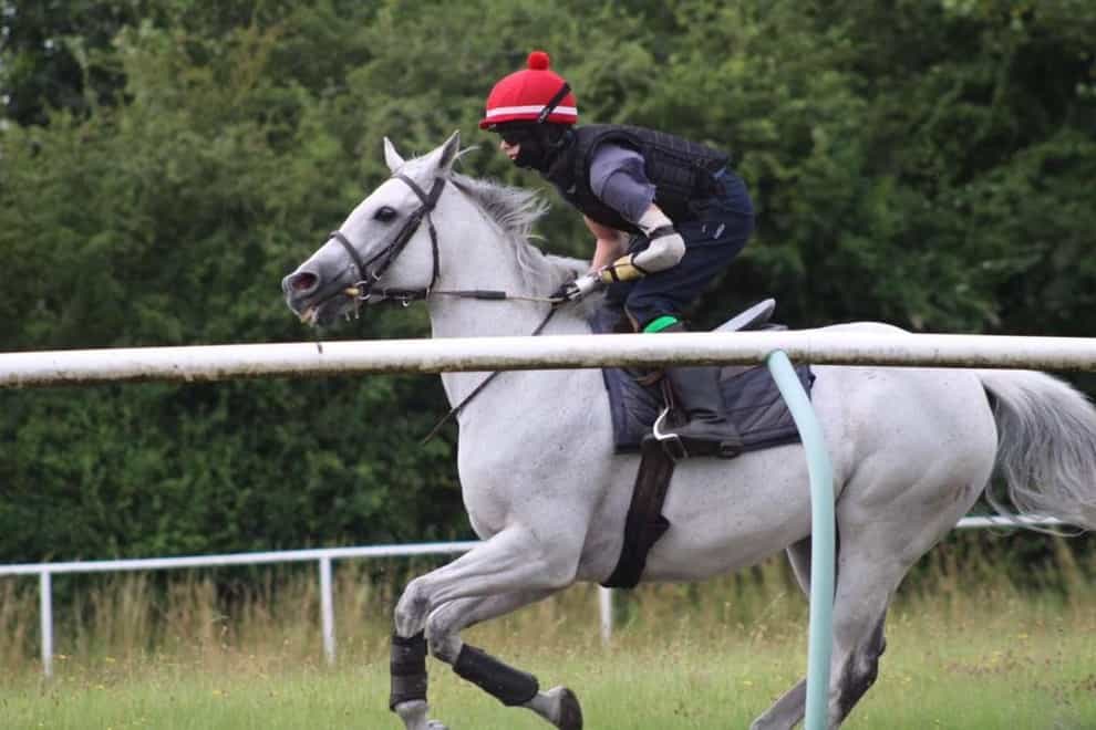 Harry riding at the British Racing School (PA)