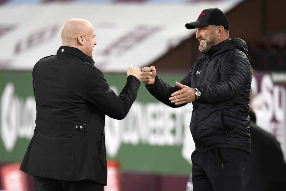 Ralph Hasenhuttl, right, admitted he had previously underestimated Sean Dyche’s Burnley (Peter Powell/PA)