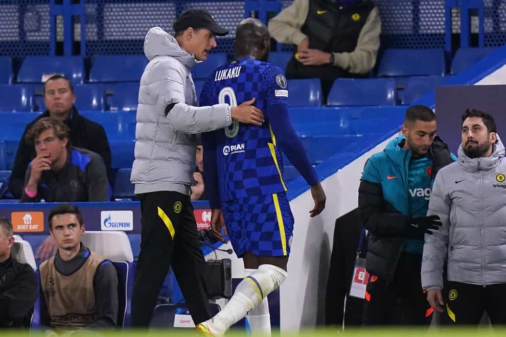Chelsea’s Romelu Lukaku leaves the game with an injury (Adam Davy/PA)