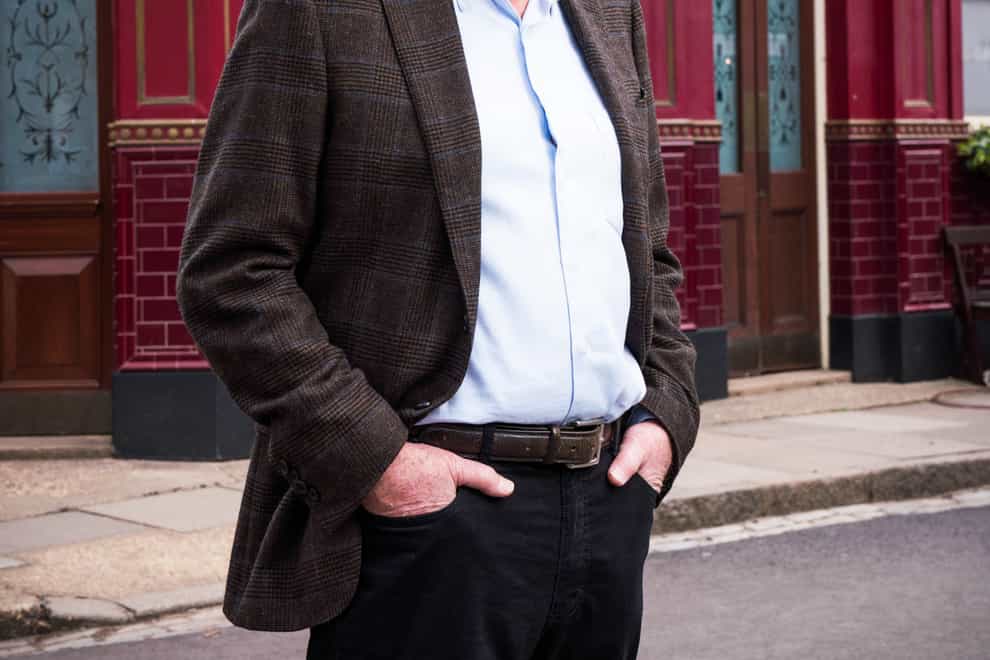 For use in UK, Ireland or Benelux countries only. Undated BBC handout photo of Harry Redknapp, 74, on the set of Albert Square, where he will be making a special appearance in Eastenders in the summer. Issue date: Wednesday May 5, 2021.