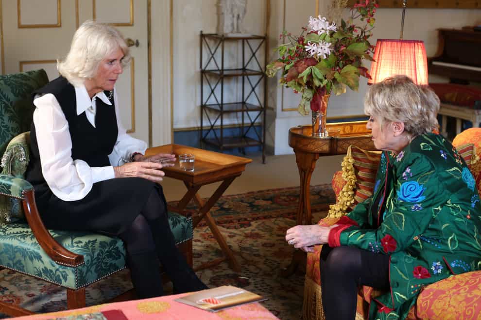 The Duchess of Cornwall (left) was interviewed by Gloria Hunniford (BBC/PA)