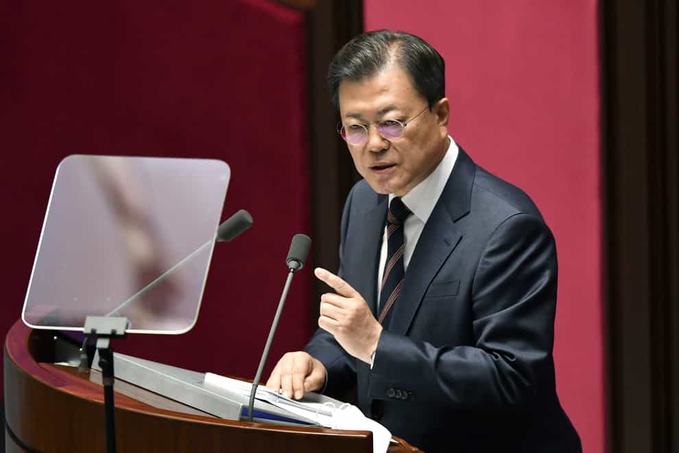 South Korea’s president Moon Jae-in (AP)
