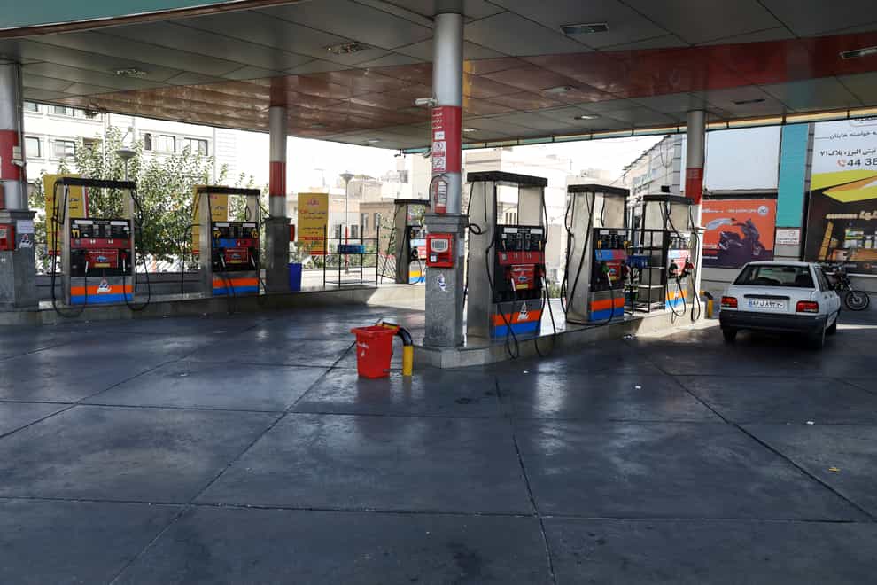 A petrol station is empty because the pumps are out of service, in Tehran, Iran (Vahid Salemi/AP)