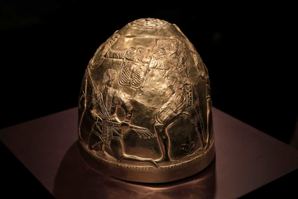 A Scythian gold helmet (Peter Dejong/AP)