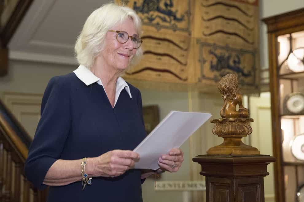 The Duchess of Cornwall speaks at a reception she hosted for The Duchess of Cornwall’s Reading Room, a hub for literary communities around the world, which celebrates literature in all its forms (Ian Jones/PA)