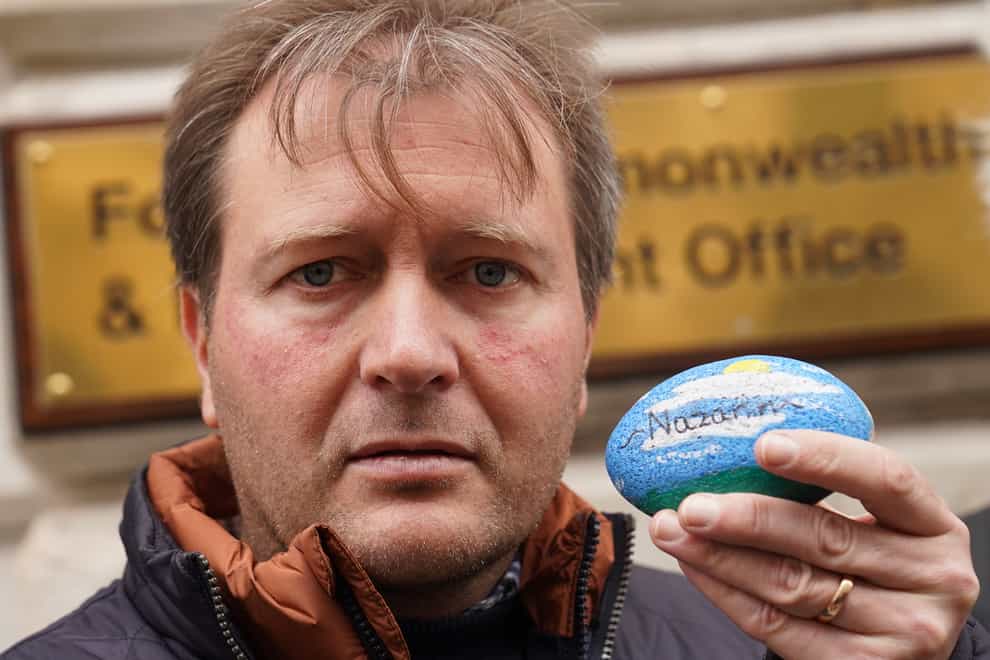 Richard Ratcliffe, husband of Nazanin Zaghari-Ratcliffe, outside the Foreign, Commonwealth and Development Office in London, where he is meeting Foreign Secretary Liz Truss (Stefan Rousseau/PA)