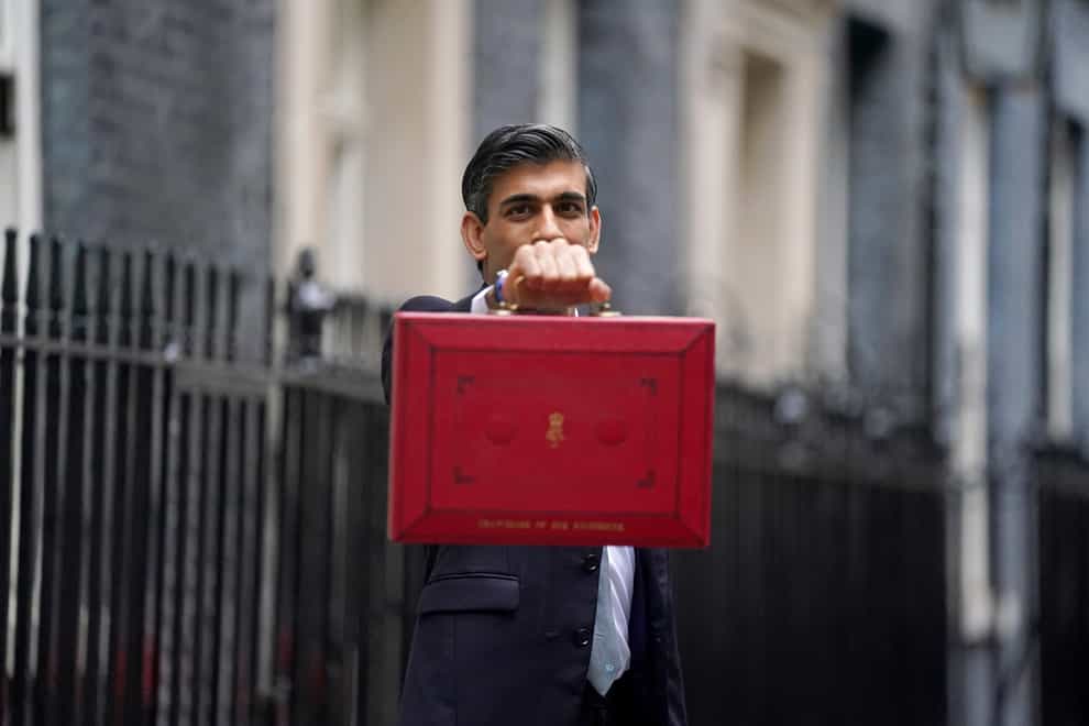 Chancellor Rishi Sunak holds his ministerial red box (Victoria Jones/PA)