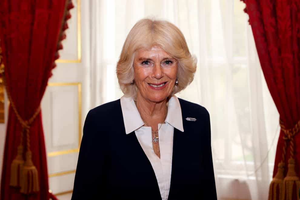 The Duchess of Cornwall during a reception for winners of The Queen’s Commonwealth Essay Competition 2021 at St James’s Palace in London (Chris Jackson/PA)
