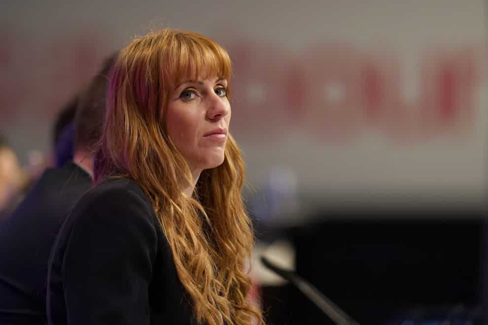 Labour deputy leader Angela Rayner listening to speakers on the main stage during the Labour Party conference at the Brighton Centre (Gareth Fuller/PA)