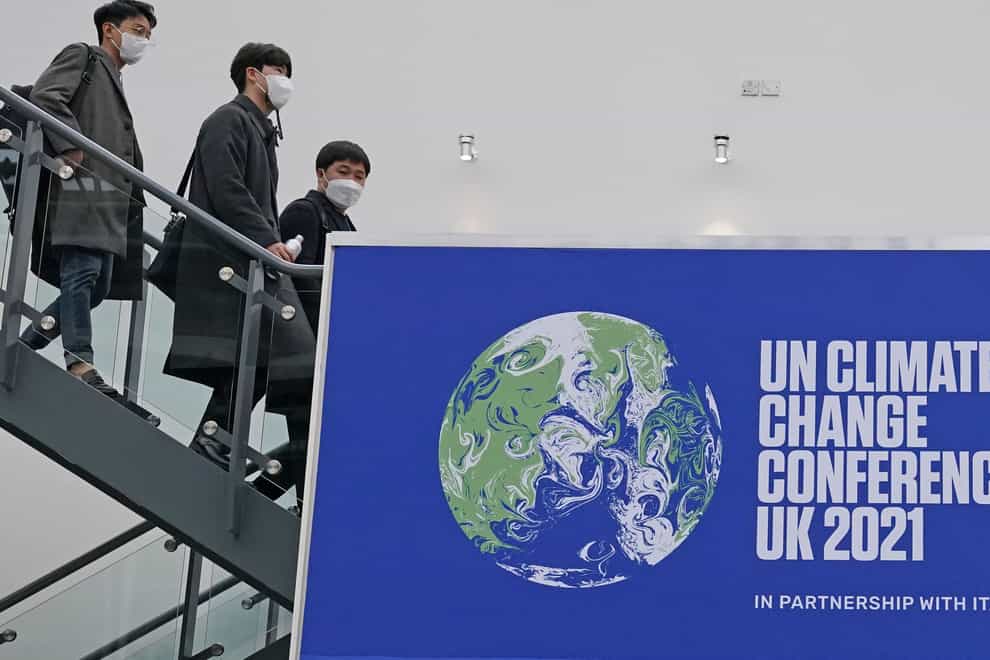 Delegates ahead of the Cop26 summit in Glasgow (Andrew Milligan/PA)